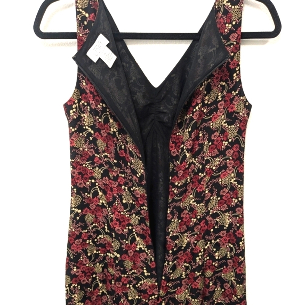 Loft Floral Starburst 90s Mom Flare Midi Dress sz 4 - Picture 7 of 10